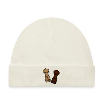 Salz und Pfeffer / Geschenkidee Hobbykoch / Gewürz - Baby Premium Organic Mütze - Naturweiß - Vorne