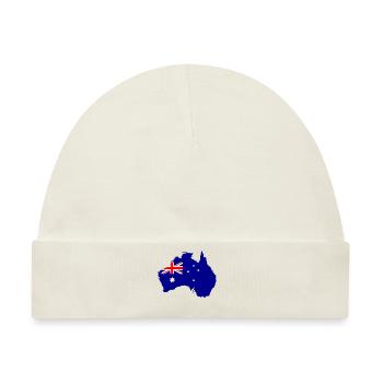 Australien Flagge Geschenkidee Landkarte - Baby Premium Organic Mütze - Naturweiß - Vorne