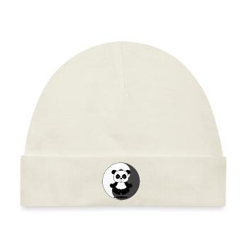 Panda - Baby Premium Organic Mütze - Naturweiß - Vorne