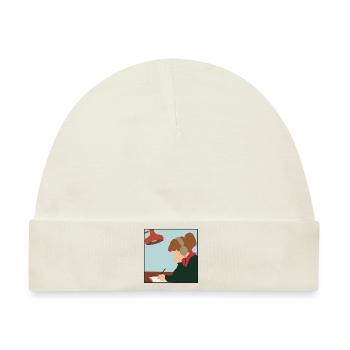 Lofi Study Girl - Baby Premium Organic Mütze - Naturweiß - Vorne