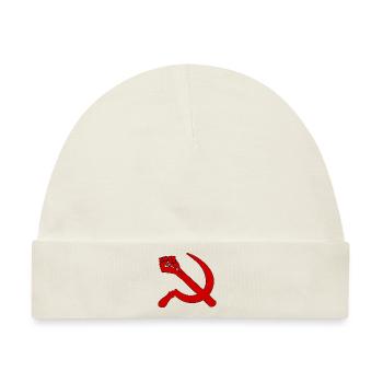 Hammer Sichel Faust | Retro Marxismus Icon Sweater - Baby Premium Organic Mütze - Naturweiß - Vorne