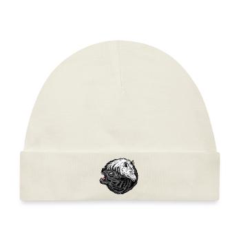 Ying-Yang-Wolf - Baby Premium Organic Mütze - Naturweiß - Vorne