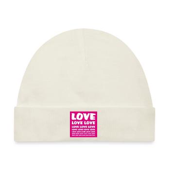 Love Love Love Liebe Liebe Liebe Love Love Love - Baby Premium Organic Mütze - Naturweiß - Vorne