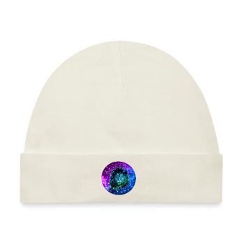 Galaxy Löwe mit Galaxy Design - Baby Premium Organic Mütze - Naturweiß - Vorne