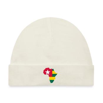 Karte von Afrika und Togo-Flagge - Baby Premium Organic Mütze - Naturweiß - Vorne
