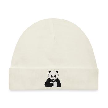 Mürrischer Pandabär mit Mittelfinger - Baby Premium Organic Mütze - Naturweiß - Vorne