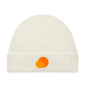 orange - Baby Premium Organic Mütze - Naturweiß - Vorne