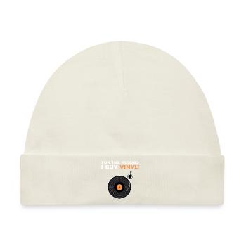Vinyl Schallplatten Plattensammler Platte - Baby Premium Organic Mütze - Naturweiß - Vorne
