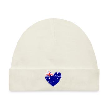 Australien Herz Flagge Fahne Wappen - Baby Premium Organic Mütze - Naturweiß - Vorne