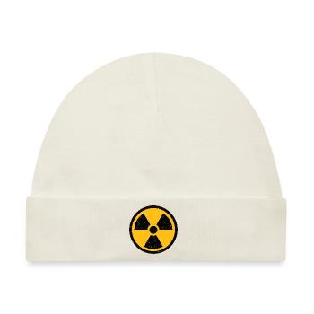 Strahlenwarnzeichen Radioaktiv Atom Vintage Retro - Baby Premium Organic Mütze - Naturweiß - Vorne