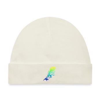 Pfauenfeder Feder Tribal Tattoo Geschenkidee - Baby Premium Organic Mütze - Naturweiß - Vorne