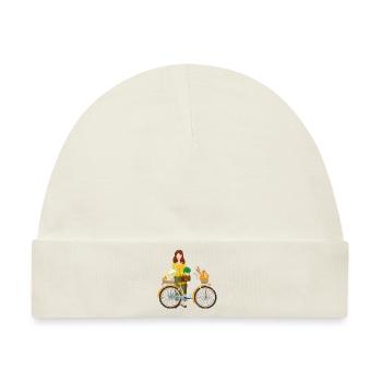 Fahrrad Einkaufen Einkaufskorb Umwelt - Baby Premium Organic Mütze - Naturweiß - Vorne