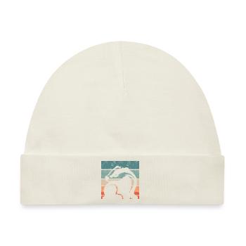 Retro Honigdachs Vintage Honigdachs - Baby Premium Organic Mütze - Naturweiß - Vorne
