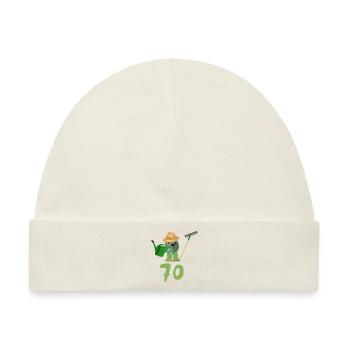 gärtner,geburtstag,70, faultier, rechen,giesskanne - Baby Premium Organic Mütze - Naturweiß - Vorne
