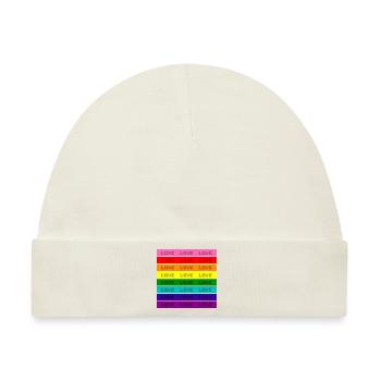 Liebe Regenbogenfahne - Baby Premium Organic Mütze - Naturweiß - Vorne