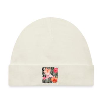 Skiair Aquarell tropisches Blumenmuster - Baby Premium Organic Mütze - Naturweiß - Vorne