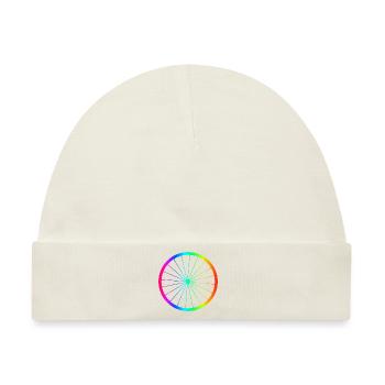 Fahrrad Regenbogen Felge - Baby Premium Organic Mütze - Naturweiß - Vorne