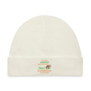 Konditor Konditorei Kuchen Torte Beruf Spruch - Baby Premium Organic Mütze - Naturweiß - Vorne