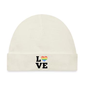 love pride regenbogenherz - Baby Premium Organic Mütze - Naturweiß - Vorne