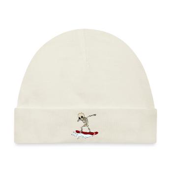 dabbing skeleton on snowboard skelett totenkopf - Baby Premium Organic Mütze - Naturweiß - Vorne