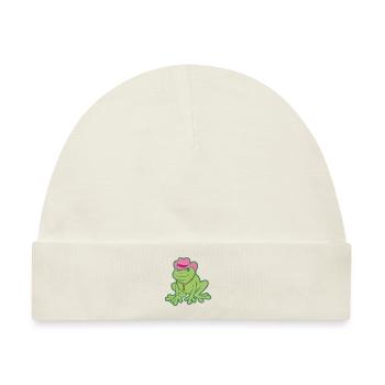 Süße Tiere Cowboy Frosch lustige Geschenkidee - Baby Premium Organic Mütze - Naturweiß - Vorne