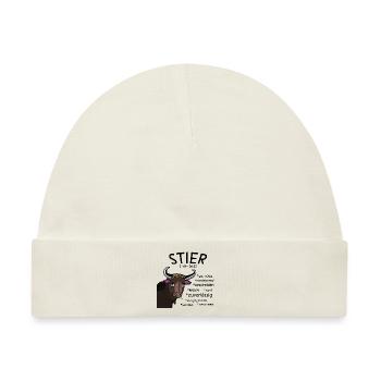 Sternzeichen Stier - Baby Premium Organic Mütze - Naturweiß - Vorne