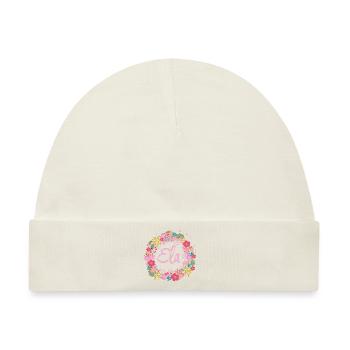 ela ,blumen,blumenkranz,floral,illustration - Baby Premium Organic Mütze - Naturweiß - Vorne
