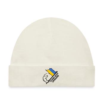 STAND WITH UKRAINE - Baby Premium Organic Mütze - Naturweiß - Vorne