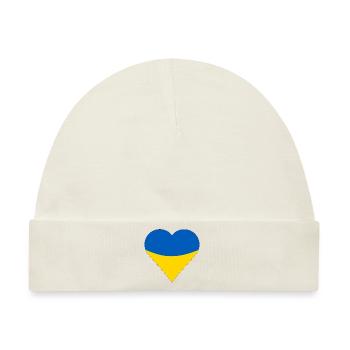 Flagge der Ukraine, ich bin mit der Ukraine - Baby Premium Organic Mütze - Naturweiß - Vorne