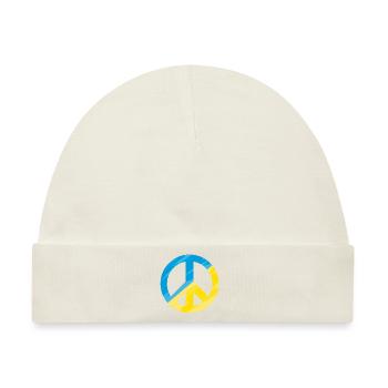 Peacezeichen, Friedenszeichen, Frieden, Ukraine - Baby Premium Organic Mütze - Naturweiß - Vorne