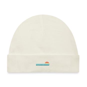 Retro Horizontal Vintage Fisch Sonnenuntergang Angeln - Baby Premium Organic Mütze - Naturweiß - Vorne