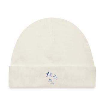 vier sterne stern symbol glitzer lila - Baby Premium Organic Mütze - Naturweiß - Vorne