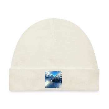 Endlose blaue Meereswellen gegen den blauen Himmel - Baby Premium Organic Mütze - Naturweiß - Vorne