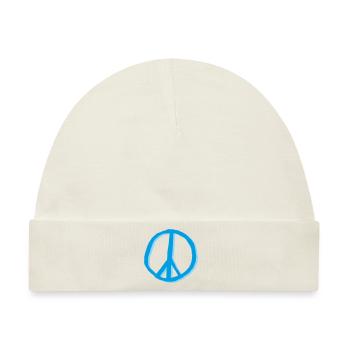 Peacezeichen Friedenszeichen Zeichen - Baby Premium Organic Mütze - Naturweiß - Vorne