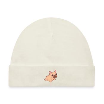 Süßer französischer Bulldoggenhintern - Baby Premium Organic Mütze - Naturweiß - Vorne