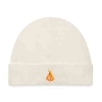 feuer symbol hitze warm - Baby Premium Organic Mütze - Naturweiß - Vorne
