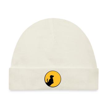 Mond Klippe sitzender Hund - Baby Premium Organic Mütze - Naturweiß - Vorne