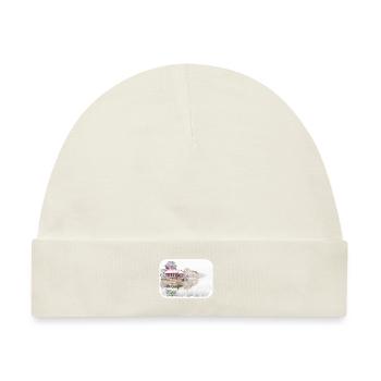 Peking Wahrzeichen Aquarell Skizze Farbe Zeichnung - Baby Premium Organic Mütze - Naturweiß - Vorne