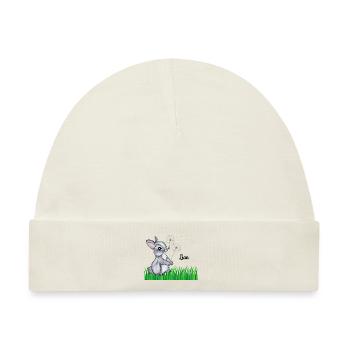 Hase Name Geschenk Lian - Baby Premium Organic Mütze - Naturweiß - Vorne