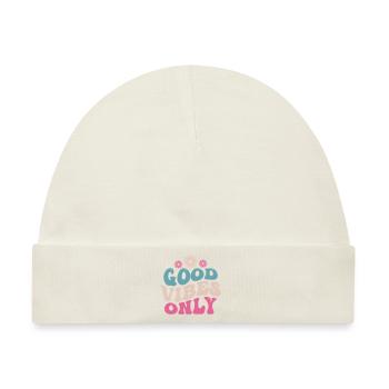 GUTE SCHWINGUNGEN RETRO HIPPIE LIEBE 70s GESCHENK - Baby Premium Organic Mütze - Naturweiß - Vorne