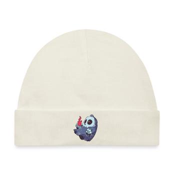 FLIEGENDER GEIST TOTENKOPF COMIC MOTIVE GESCHENK - Baby Premium Organic Mütze - Naturweiß - Vorne