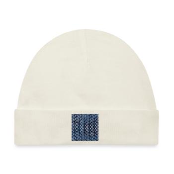 Silver Dunkel Blau Tie Dye Textile Muster - Baby Premium Organic Mütze - Naturweiß - Vorne