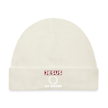 Jesus Christus ist der Sieger - Christliches Shirt - Baby Premium Organic Mütze - Naturweiß - Vorne