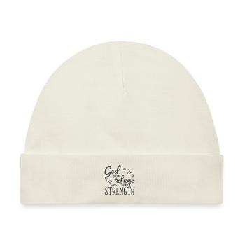 Christian Design Gott ist unsere Zuflucht und Stärke - Baby Premium Organic Mütze - Naturweiß - Vorne