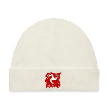 Isle of Man Flagge Triskele Flag of Isle of Man - Baby Premium Organic Mütze - Naturweiß - Vorne