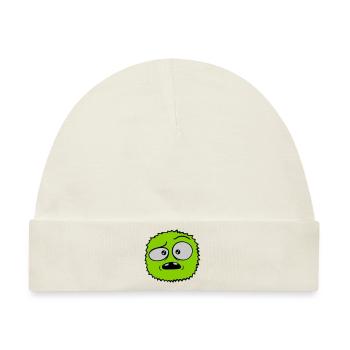 Haariges Monster skeptisches Gesicht - Baby Premium Organic Mütze - Naturweiß - Vorne