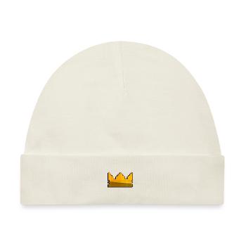 King Crown / Krone - Pixelart - Baby Premium Organic Mütze - Naturweiß - Vorne