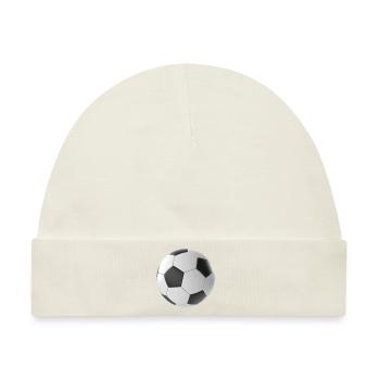 Fußball 3D Soccer Ball - Baby Premium Organic Mütze - Naturweiß - Vorne