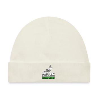 NEVER SURRENDER (Grün) + DNA - Gaming - Baby Premium Organic Mütze - Naturweiß - Vorne