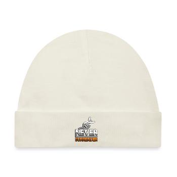 NEVER SURRENDER (Orange) + DNA - Gaming - Baby Premium Organic Mütze - Naturweiß - Vorne
